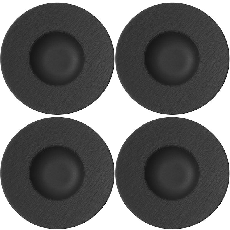 Manufacture Rock Pastateller 27,8 cm Schwarz, 4-er Set