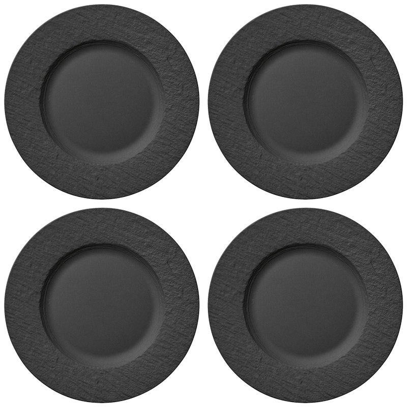 Manufacture Rock Teller 27 cm Schwarz, 4-er Set
