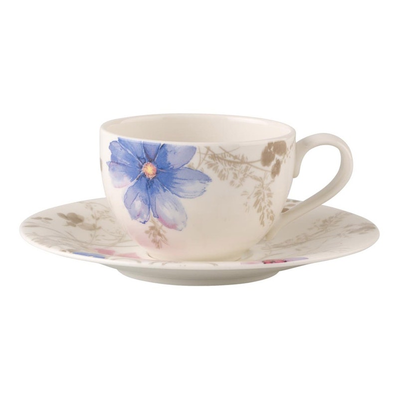 Mariefleur Grau Basic Kaffeetasse m Untertasse