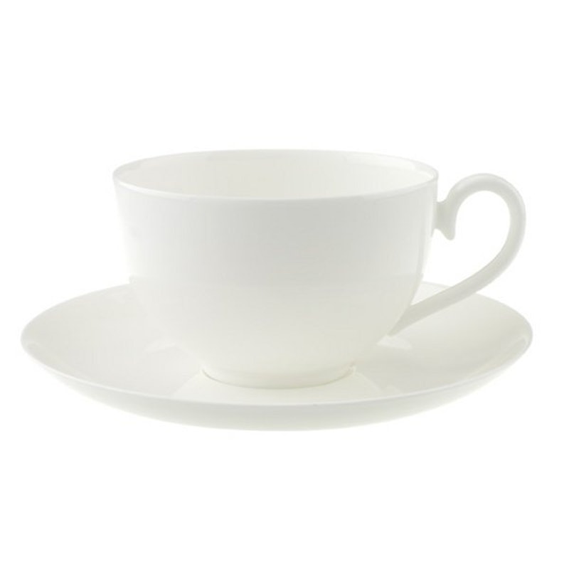 Royal Kaffeetasse mit Untertasse, Weiss