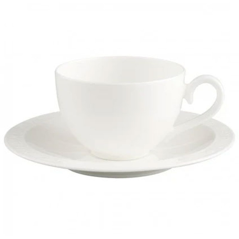 White Pearl Kaffeetasse mit Unterteller