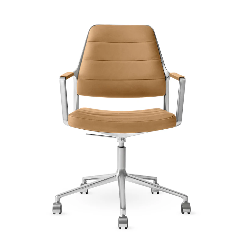 455+ Drehstuhl Mit Rädern, Camel Leather