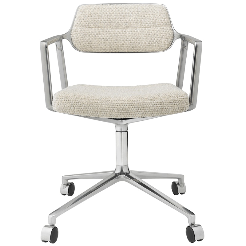 453 Drehstuhl Mit Rollen, Wavy Altweiß