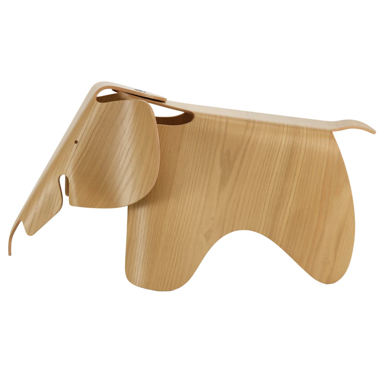 Eames Elephant Hocker Groß, Furnierholz Kastanienbraun