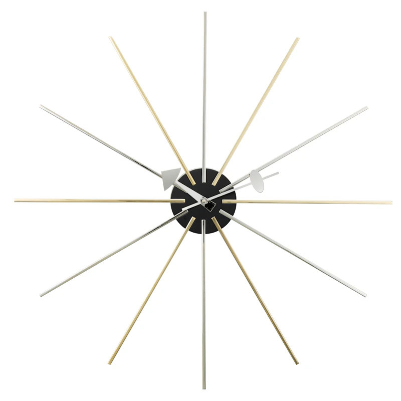 Star Wanduhr Ø61 cm, Messing / Chrom