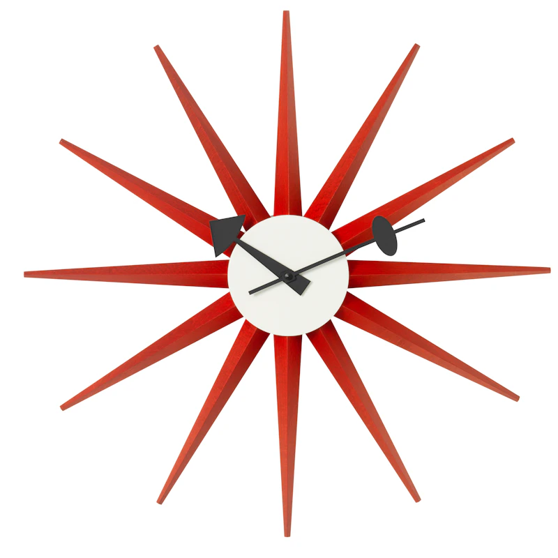 Sunburst Wanduhr, Rot