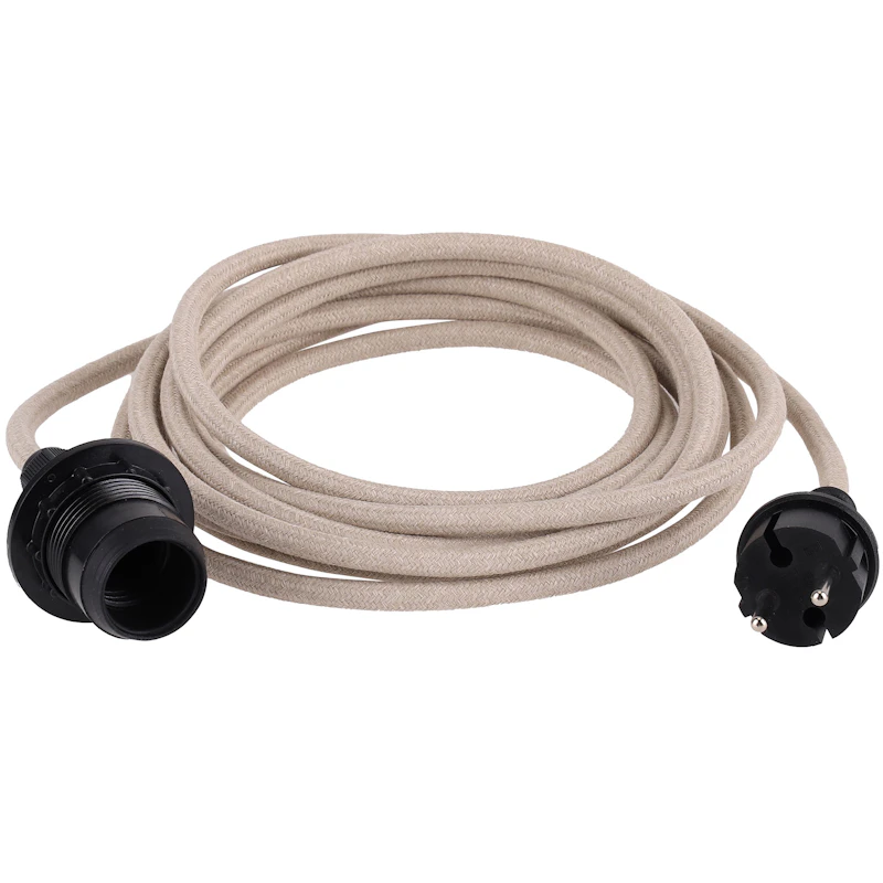 Kabel-Set Textil E27 Outdoor, Natur