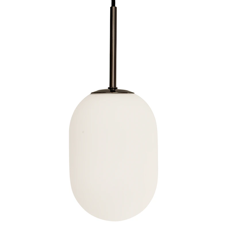 Noor Hängelampe Opal / Schwarz, 17,5 cm