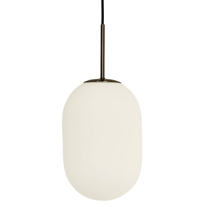 Noor Hängelampe Opal / Schwarz, 26,5 cm
