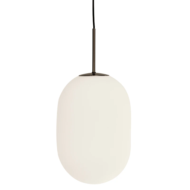 Noor Hängelampe Opal / Schwarz, 35,5 cm