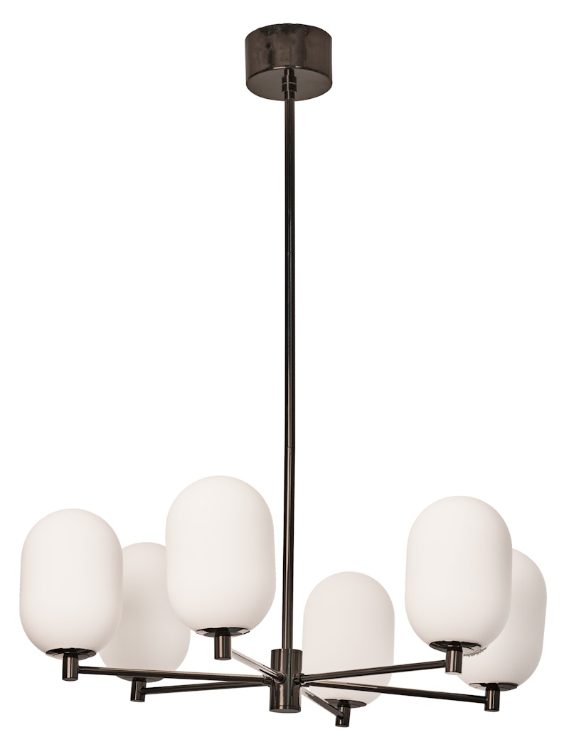 Noor Kronleuchter 65 cm, Opal / Schwarz