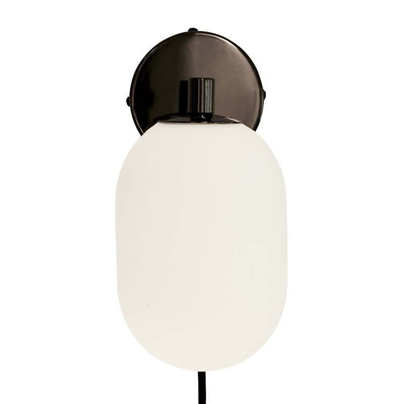 Noor Wandleuchte, Opal / Schwarz