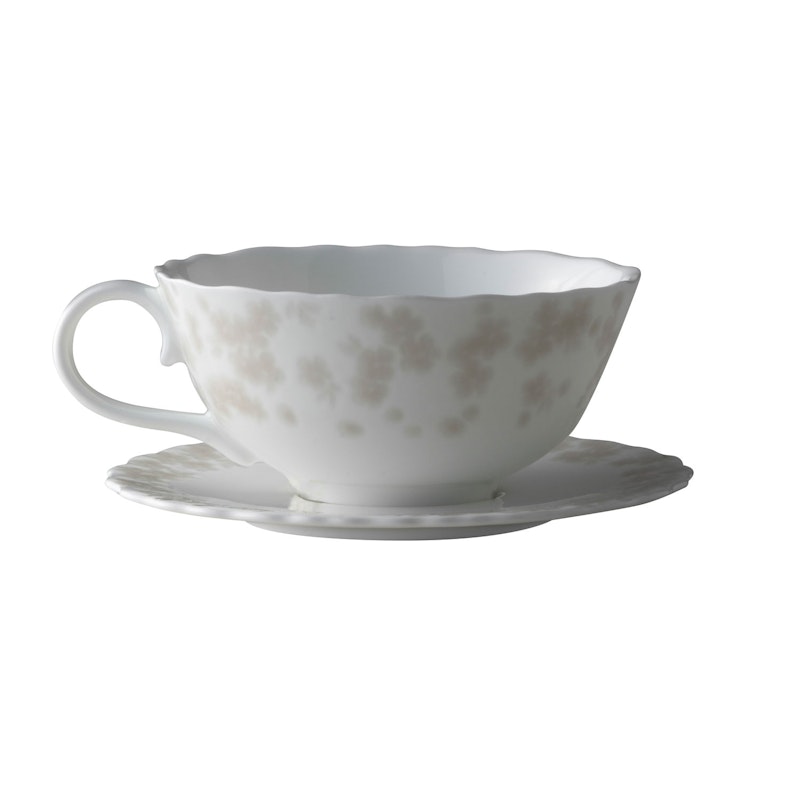 Slåpeblom Teetasse 30 cl mit Unterteller, Warmes Grau