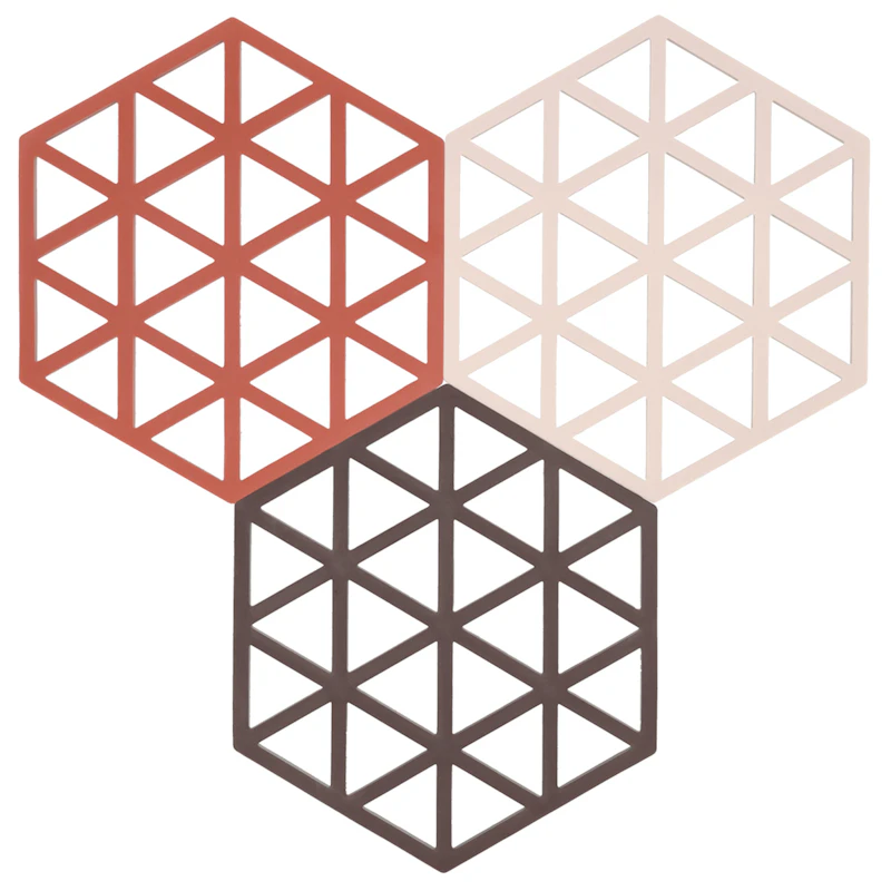 Triangle Topfuntersetzer 3 Teile, Rot