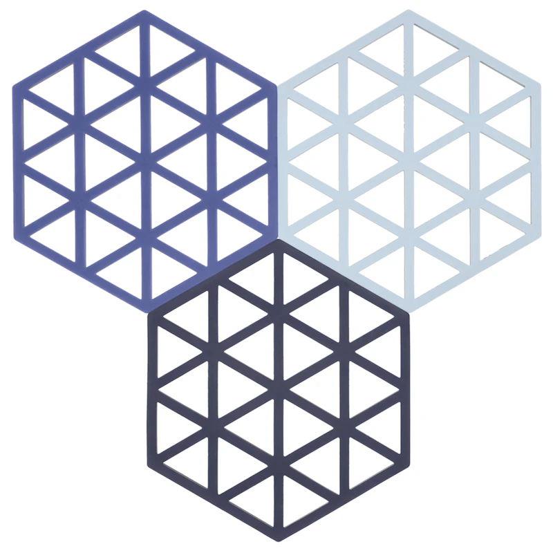 Triangle Topfuntersetzer 3 Teile, Blau