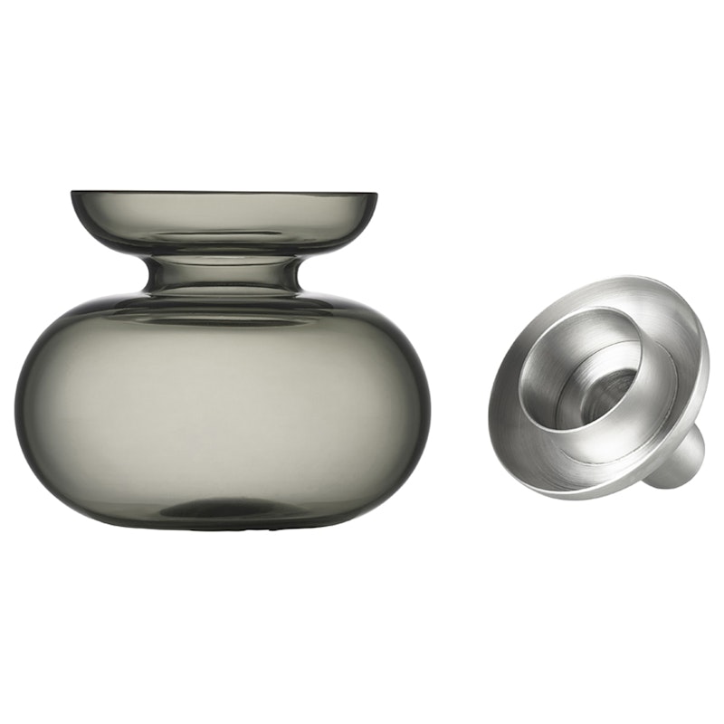 Inu Vase / Kerzenhalter, Smoked Grey / Stahl