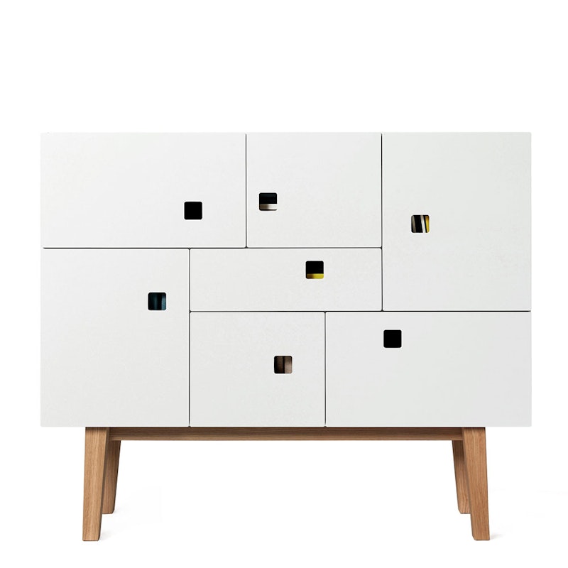 Peep C1 Sideboard, Angel White/Eiche