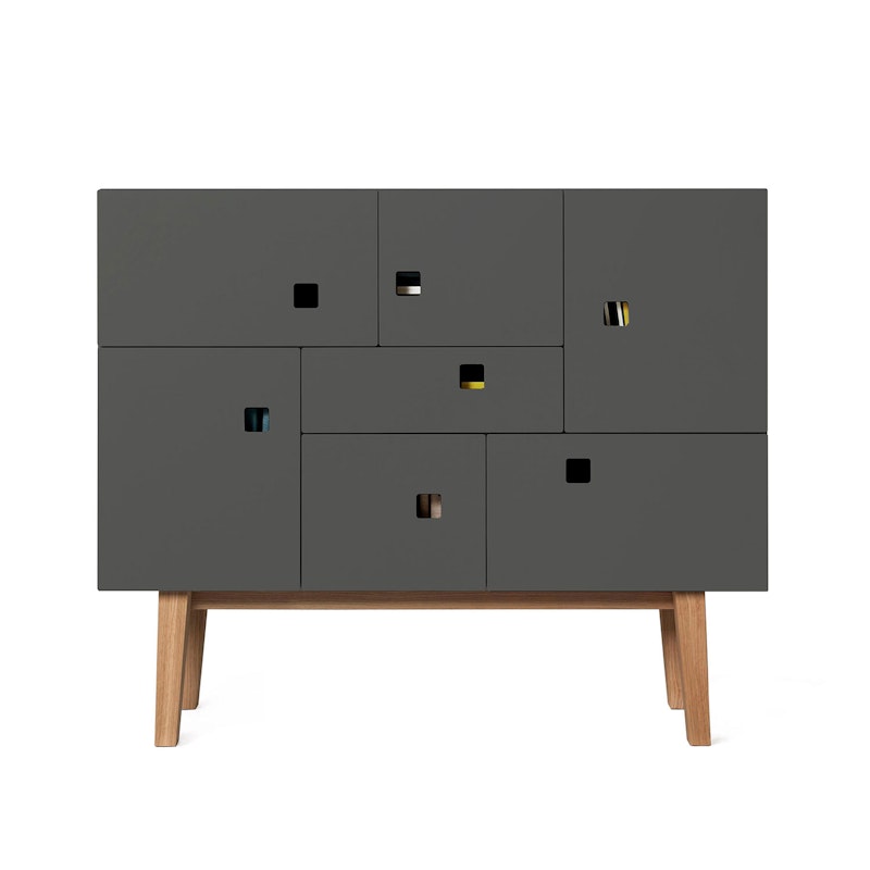 Peep C1 Sideboard, Slate Grey/Eiche